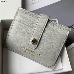 Cute Women Mocha Green Sheepskin Card Holder Slim Card Wallet Mocha Green Small Card Holder Credit Card Holder For Women