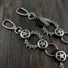 HEAVY METAL PUNK STAR BIKER SILVER WALLET CHAIN LONG PANTS CHAIN SILVER jeans chain jean chain FOR MEN