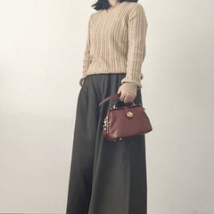 Handmade Womens Brown Leather Doctor Handbag Purse Vintage Small Doctor Shoulder Bag for Women