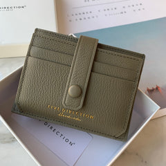 Cute Women Orange Sheepskin Card Holder Slim Card Wallet Orange Card Holder Credit Card Holder For Women