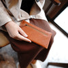 Slim Brown Leather Clutch Wallet Womens Zip Wallets Brown Ladies Zipper Clutch Wallet for Women