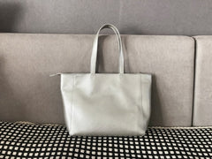 Stylish Womens Silver Leather Tote Bag Shoulder Tote Bag Silver Tote Purse For Women