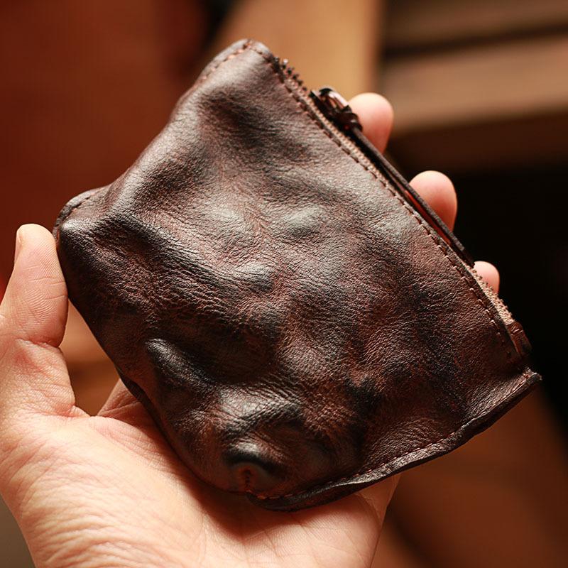 James Dixon Card Holder Wallet - Puro Vintage Cacao Brown Coin Pocket