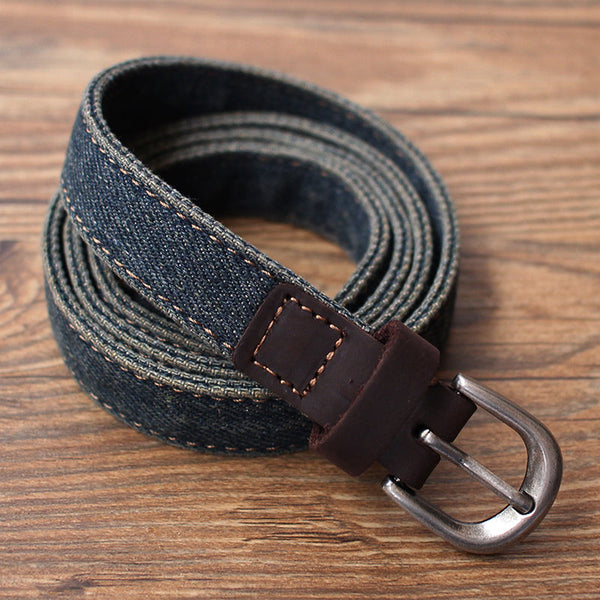 Vintage BLue Women Denim Slim Belts Denim - Back View