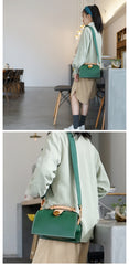 Vintage Womens Green Leather Doctor Handbags Shoulder Purses Doctor Purse for Women