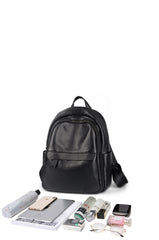 Fashion Womens Black Leather Backpack Purse Leather School Black Backpack Laptop Backpack Purse