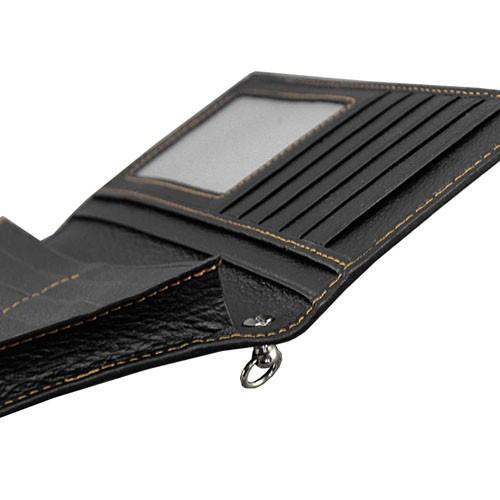 Badass Black Leather Men's Punk Cross Long Biker Chain Wallet Black Long Wallet WG00682078