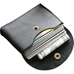 Cute Women Black Leather Card Wallet Mini Coin Wallets Slim Card Holder Wallets For Women