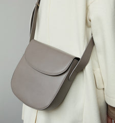 Minimalist Leather Womens Stylish Saddle Crossbody Bag Purse Shoulder Bag for Women