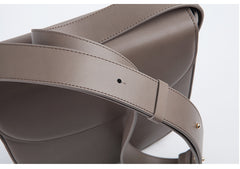Minimalist Leather Womens Stylish Saddle Crossbody Bag Purse Shoulder Bag for Women