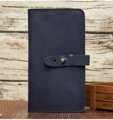 Cool Leather Mens Travel Long Wallet Passport Leather Wallet Long Wallet for Men