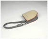 Womens Beige&Khaki Leather Coin Zip Wallet with Leather Chain Leather Zip Wristlet Purse for Ladies