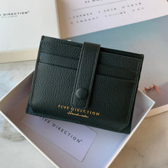 Cute Women Black Leather Card Holder Slim Card Wallet Black Small Card Holder Credit Card Holder For Women