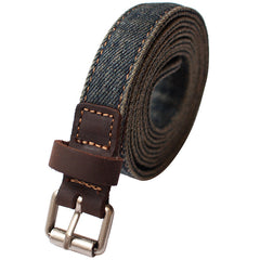 Cute Women Blue Denim Slim Belt Denim Blue Belt Vintage Belts For Women