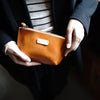 Vintage Tan Leather Zipper Wallet Womens Zip Around Wallets Tan Ladies Zipper Clutch Wallet for Women