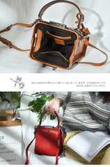 Womens Green Leather Doctor Handbag Purses Square Doctor Crossbody Purse for Women