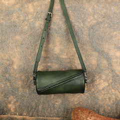 Vintage MIX Leather Womens Barrel Shoulder Bag - Lifestyle View