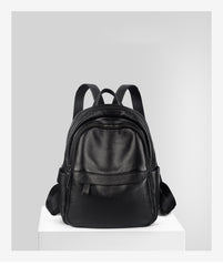 Fashion Womens Black Leather Backpack Purse Leather School Black Backpack Laptop Backpack Purse