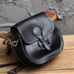 Stylish LEATHER WOMEN Saddle Bag SHOULDER BAG Circle Crossbody Purse FOR WOMEN