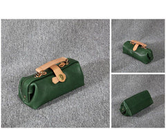 Womens Green Leather Mini Doctor Handbag Purses Classic Green Doctor Crossbody Purses for Women