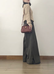 Handmade Womens Brown Leather Doctor Handbag Purse Vintage Small Doctor Shoulder Bag for Women