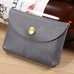 Gray Cute Women Leather Card Wallet Mini Coin Wallets Slim Card Holder Wallets For Women