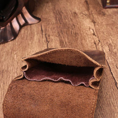 Cool Brown Leather Men's Belt Pouch Cell Phone Holster Small Belt Bag Waist Bag For Men