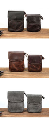 Cool Black Leather Mens Small Vertical Courier Bag Brown Messenger Bags Blue Postman Bag For Men