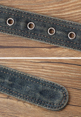 Cool Blue Denim Slim Belts Denim Blue Belt Vintage Denim Belt For Men Women