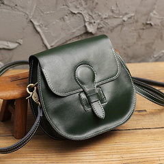Stylish LEATHER WOMEN Saddle Bag SHOULDER BAG Circle Crossbody Purse FOR WOMEN