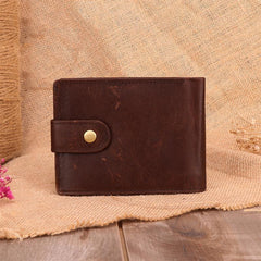Small Trifold Leather Mens Wallet Billfold Wallet Trifold Wallet Driver's License Wallet for Men