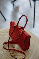 Handmade Womens Stylish Black Leather Doctor Handbag Side Purses Doctor Purses for Women
