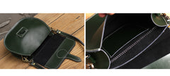 Stylish LEATHER WOMEN Saddle Bag SHOULDER BAG Circle Crossbody Purse FOR WOMEN
