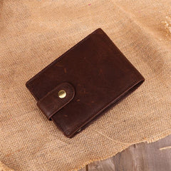 Small Trifold Leather Mens Wallet Billfold Wallet Trifold Wallet Driver's License Wallet for Men