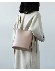 Stylish LEATHER WOMEN Bucket Handbag Barrel SHOULDER BAG Crossbody Purse FOR WOMEN