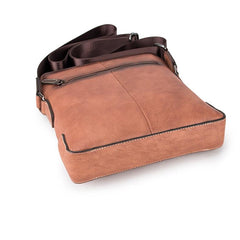 Vintage Coffee LEATHER MEN'S Small Side bag - Interior View