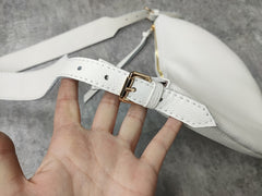 Fashion Women Black Leather Saddle Shoulder Bag Side Bag White Saddle Crossbody Bag Purse For Women