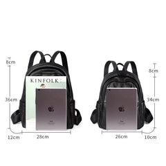 Fashion Womens Black Leather Backpack Purse Leather School Black Backpack Laptop Backpack Purse