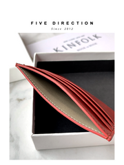Women Red Leather Card Holders Small Card Wallet Minimalist Credit Card Holder For Women