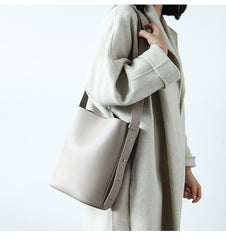 Stylish LEATHER WOMEN Bucket Handbag Barrel SHOULDER BAG Crossbody Purse FOR WOMEN