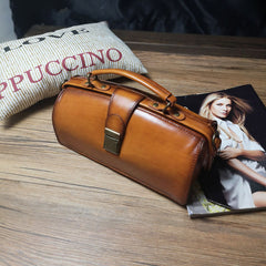 Vintage Womens Black Leather Doctor Handbag Purses Vintage Handmade Doctor Crossbody Purse for Women