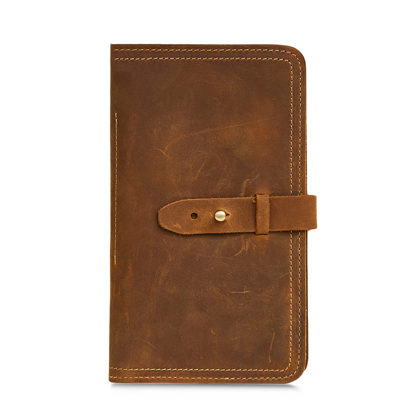 Cool Leather Mens Travel Long Wallet Passport Leather Wallet Long Wallet for Men