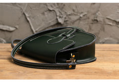 Stylish LEATHER WOMEN Saddle Bag SHOULDER BAG Circle Crossbody Purse FOR WOMEN