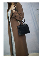 Handmade Womens Stylish Black Leather Doctor Handbag Side Purses Doctor Purses for Women