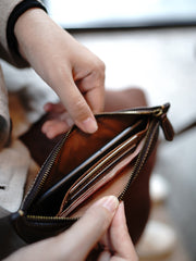 Slim Black Leather Clutch Wallet Womens Zip Wallets Black Ladies Zipper Clutch Wallet for Women