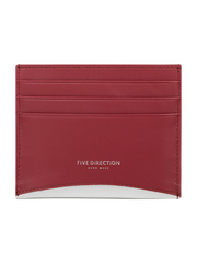 Women Red Leather Card Holders Small Card Wallet Minimalist Credit Card Holder For Women
