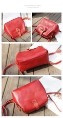 Vintage Womens Red Leather Doctor Shoulder Bag Side Purses Doctor Crossbody Purses for Women