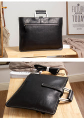 Leather Mens Vintage Briefcase Handbag Work Bag Business Bag Laptop Bag for men