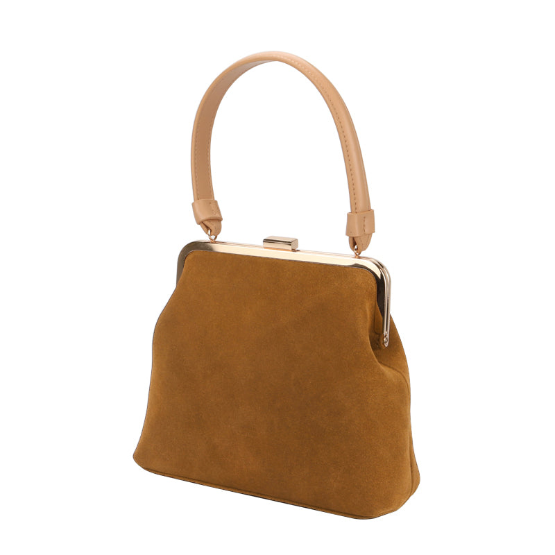 Vintage Leather Womens Frame Handbag Frame Purse Handbag for Women