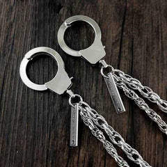 27'' Metal DOUBLE Chain BIKER SILVER WALLET CHAIN Handcuffs LONG PANTS CHAIN SILVER jeans chain jean chain FOR MEN